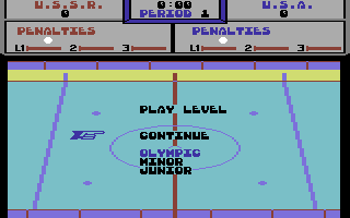 Powerplay Hockey (Commodore 64) screenshot: Menu