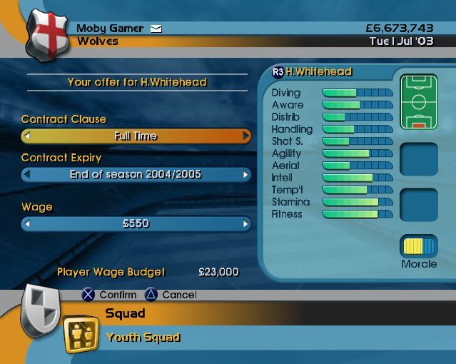 Screenshot of LMA Manager 2004 (PlayStation 2, 2004) - MobyGames