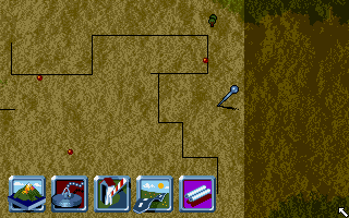 Ashes of Empire (DOS) screenshot: Province and options menu