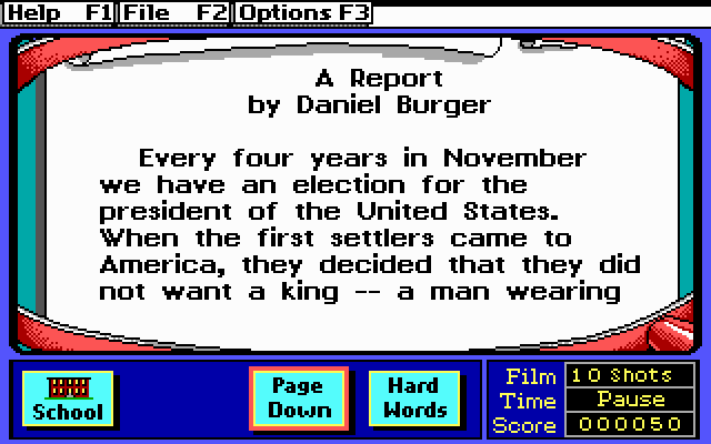 Super Solvers: Midnight Rescue! (DOS) screenshot: is there a clue in this note? - EGA