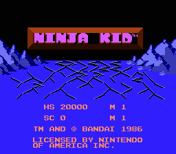 Ninja Kid (NES) screenshot: Title screen