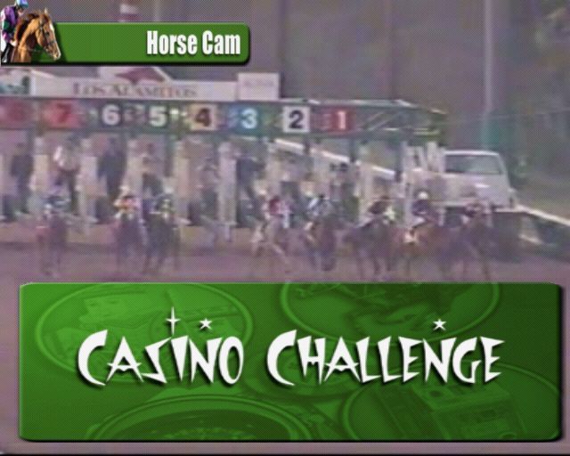 Casino Challenge (PlayStation 2) screenshot: The horse races are grainy videos of actual races from Los Alamitos Race Course