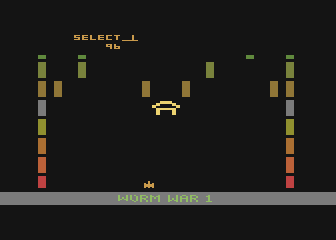 Worm War I (Atari 8-bit) screenshot: Initially loaded screen