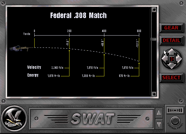 Daryl F. Gates' Police Quest: SWAT (Windows 3.x) screenshot: An entry in the narrated encyclopedia