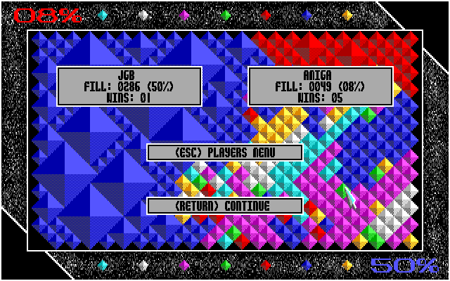 7 Colors (Amiga) screenshot: And I won!