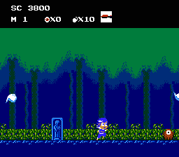 Ninja Kid (NES) screenshot: A forest level