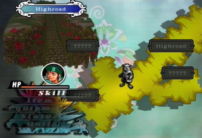 Unlimited Saga (PlayStation 2) screenshot: The world map. The overworld in Unlimited Saga plays pretty much like a board game.