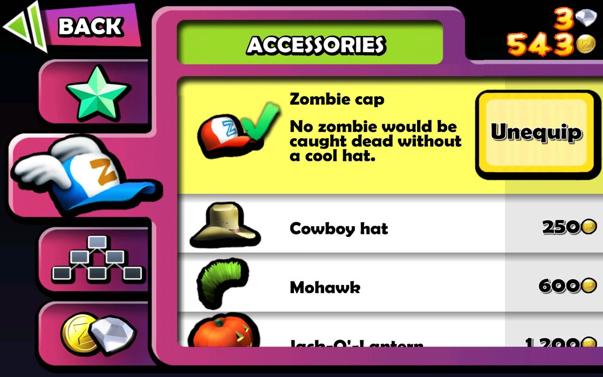 All accessories  Zombie Tsunami: All Hats And Suits (All Unlocked