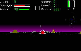 Spectre VR (DOS) screenshot: An enemy tank shooting