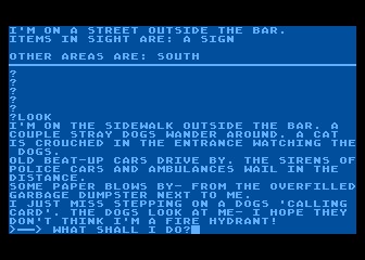 Softporn Adventure (Atari 8-bit) screenshot: Poetic imagery