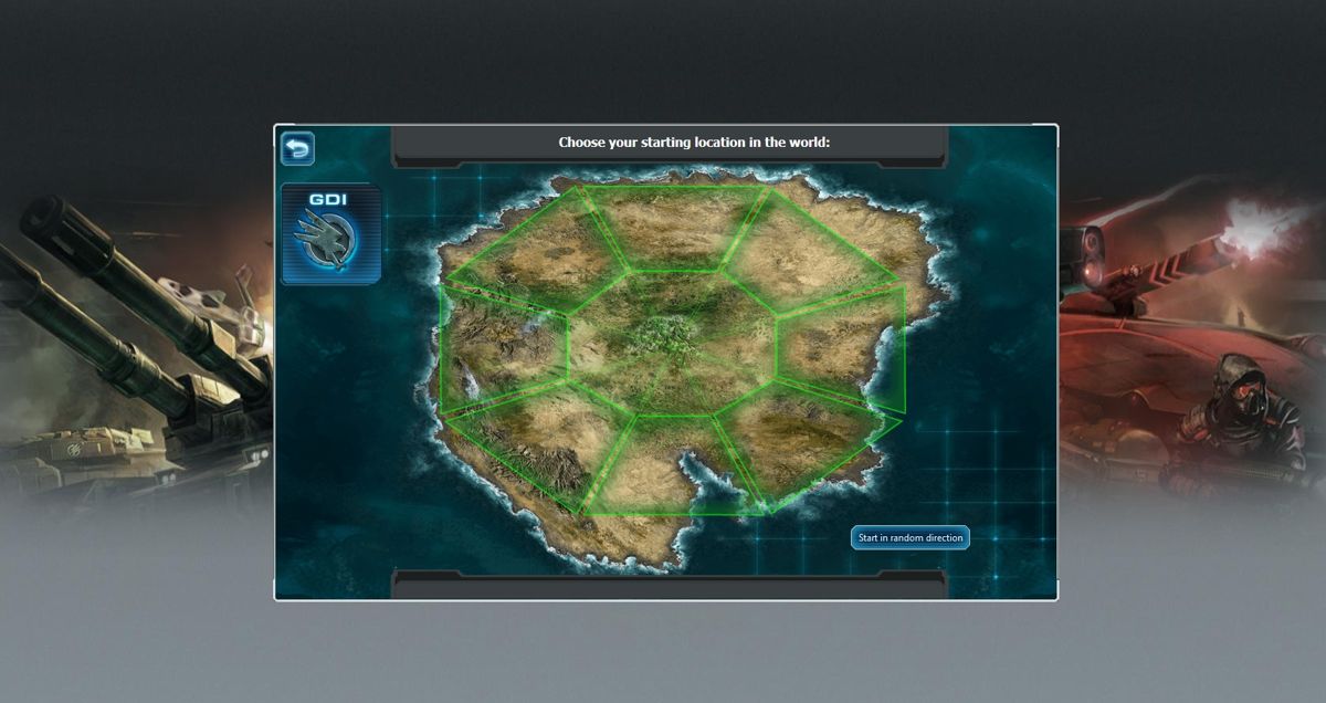 Command & Conquer: Tiberium Alliances (Browser) screenshot: Choosing starting location