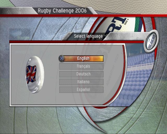 Rugby Challenge 2006 (PlayStation 2) screenshot: The game is sold as a UK game but still supports these languages