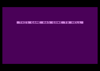 Softporn Adventure (Atari 8-bit) screenshot: Game over