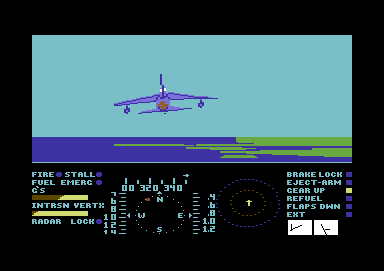 Thud Ridge: American Aces in 'Nam (Commodore 64) screenshot: On the coastline
