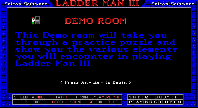 Ladder Man III (DOS) screenshot: Demo