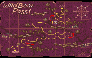 Moonshine Racers (DOS) screenshot: Map of the 2nd territory