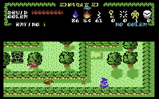 Druid (Commodore 64) screenshot: Beetles are weak to fire magic