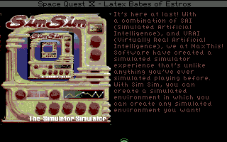 Space Quest IV: Roger Wilco and the Time Rippers (Amiga) screenshot: It's Sim Sim!