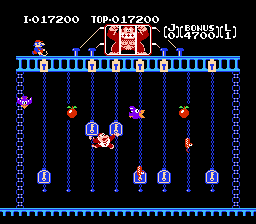 Donkey Kong Junior (NES) screenshot: Stage 4
