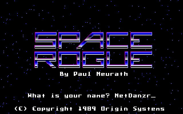 Space Rogue (DOS) screenshot: The title screen