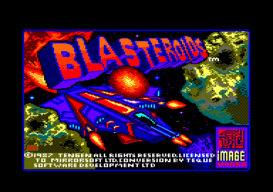 Blasteroids (Amstrad CPC) screenshot: Title screen