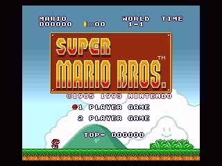 Super Mario All-Stars (SNES) screenshot: Ok, let's start playing... The Super Mario 1 title screen as we almost know it, but they reworked the graphics. Nice!
