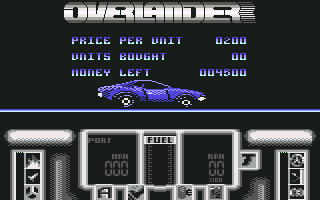 Overlander (Commodore 64) screenshot: Buy fuel