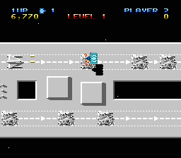 The Last Starfighter (NES) screenshot: Taking out a fleet of starfighters before they can launch