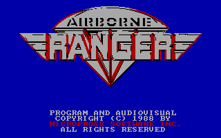 Airborne Ranger (DOS) screenshot: Title screen (CGA)