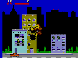 Rampage (SEGA Master System) screenshot: Smashing the building