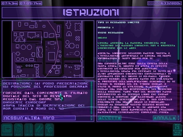 Syndicate Wars (DOS) screenshot: Mission briefing...