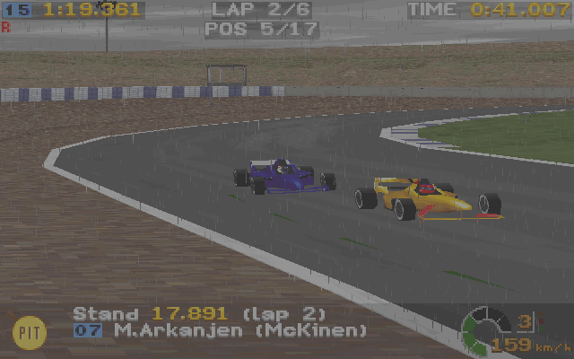 Prost Grand Prix 1998 (DOS) screenshot: TV Camera