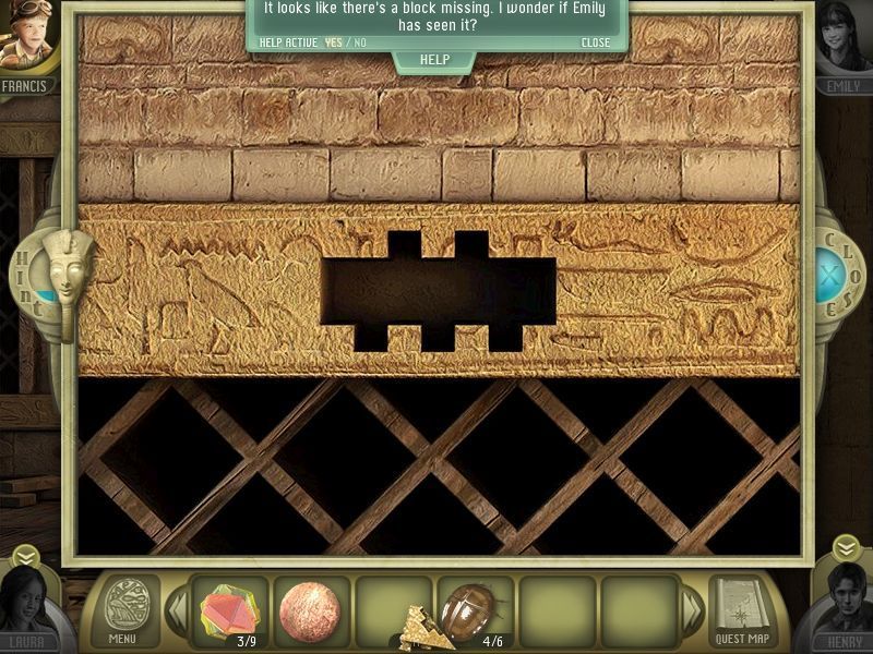 Escape the Lost Kingdom (Collector's Edition) (Windows) screenshot: A neat feature is that, in the early chapters, one character will come across a puzzle like this which cannot be solved until they meet up with another character