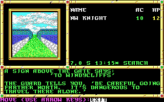 Neverwinter Nights (DOS) screenshot: The bridge to Windycliffs