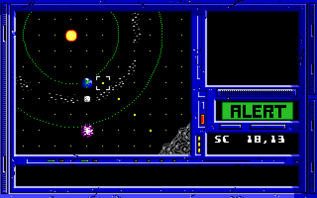 Space Rogue (DOS) screenshot: The navigation screen.