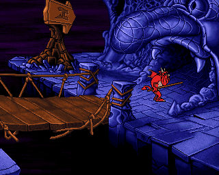 Litil Divil (Amiga CD32) screenshot: Made it. Second dungeon stays open.