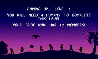 The Humans (DOS) screenshot: Level introduction
