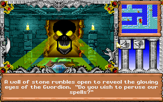 Might and Magic III: Isles of Terra (DOS) screenshot: The typical magic guild, open only at night