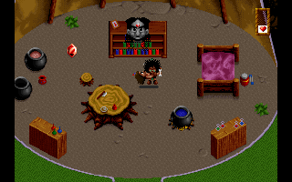 Legends (DOS) screenshot: Shaman invoking a spirit