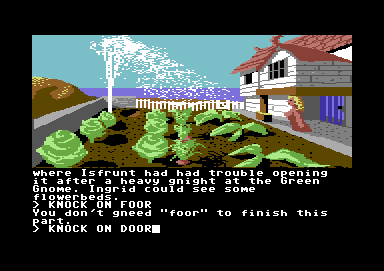 Ingrid's Back! (Commodore 64) screenshot: The standard error message