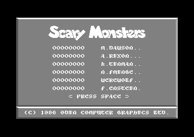 Scary Monsters (Commodore 64) screenshot: ...even though the minimum for one is 0.