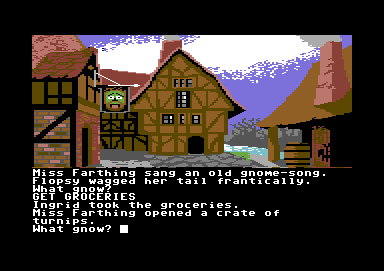 Ingrid's Back! (Commodore 64) screenshot: Maybe the dog likes turnips?