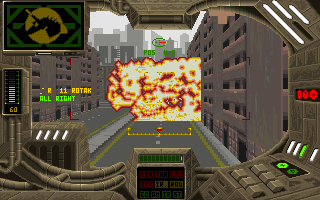 Iron Assault (DOS) screenshot: Explosions looks like this.