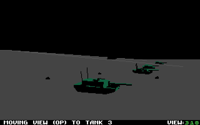 M1 Tank Platoon (DOS) screenshot: Night incursion (MCGA/VGA)