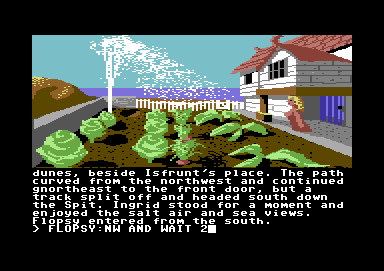 Ingrid's Back! (Commodore 64) screenshot: Issuing a complex command