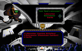 Star Crusader (DOS) screenshot: Examining your supplies