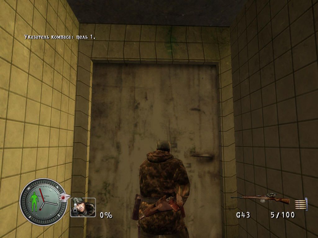 Sniper Elite (Windows) screenshot: Either this door is too big, or the Eagle Eye is too short.