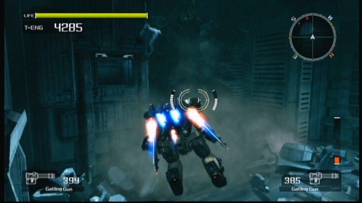 Lost Planet: Extreme Condition (Xbox 360) screenshot: VS with twin gatling gun may just be a match enough for the big beasts.