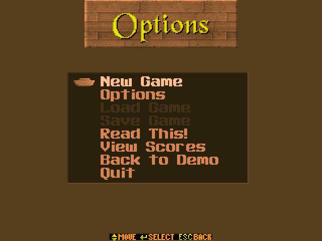 Super Noah's Ark 3-D (Windows) screenshot: Main menu