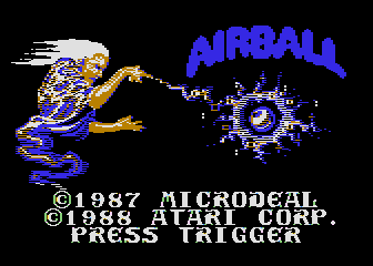 Airball (Atari 8-bit) screenshot: Title Screen
